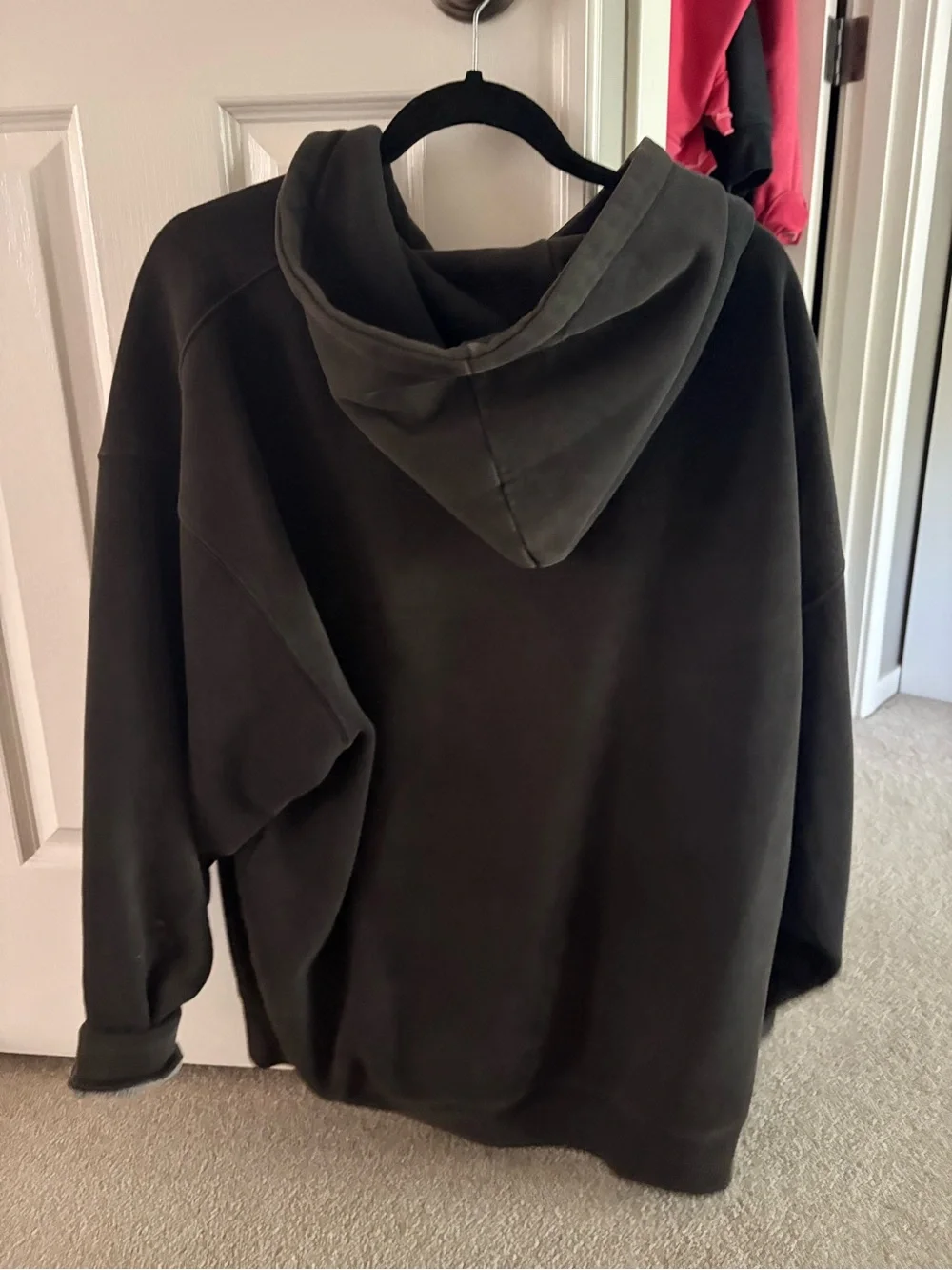 Brandy Melville John Galt Oversized Black Zip Up Hoodie